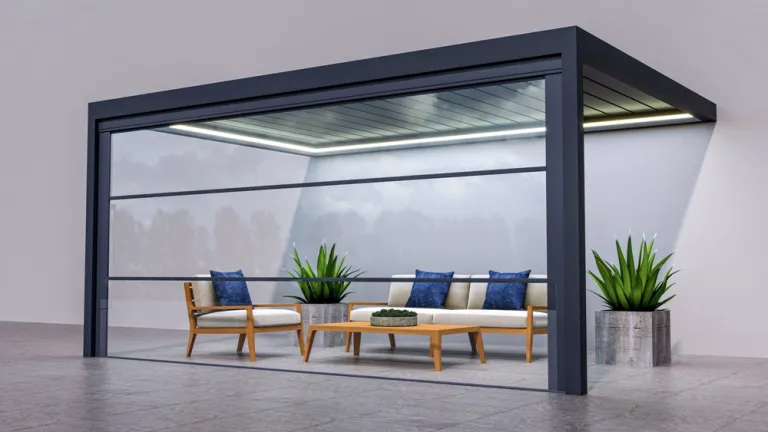 Pérgolas Bioclimáticas en Madrid 7 Cerramiento Guillotina de Cristal